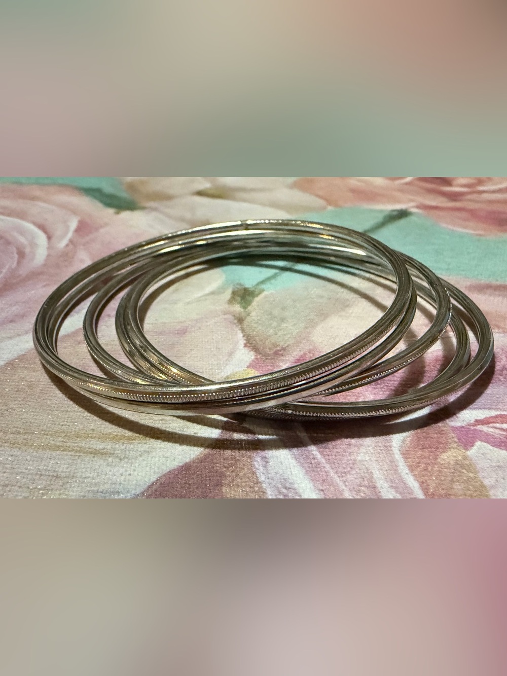Silver-Tone Stackable Bangle Bracelet Set